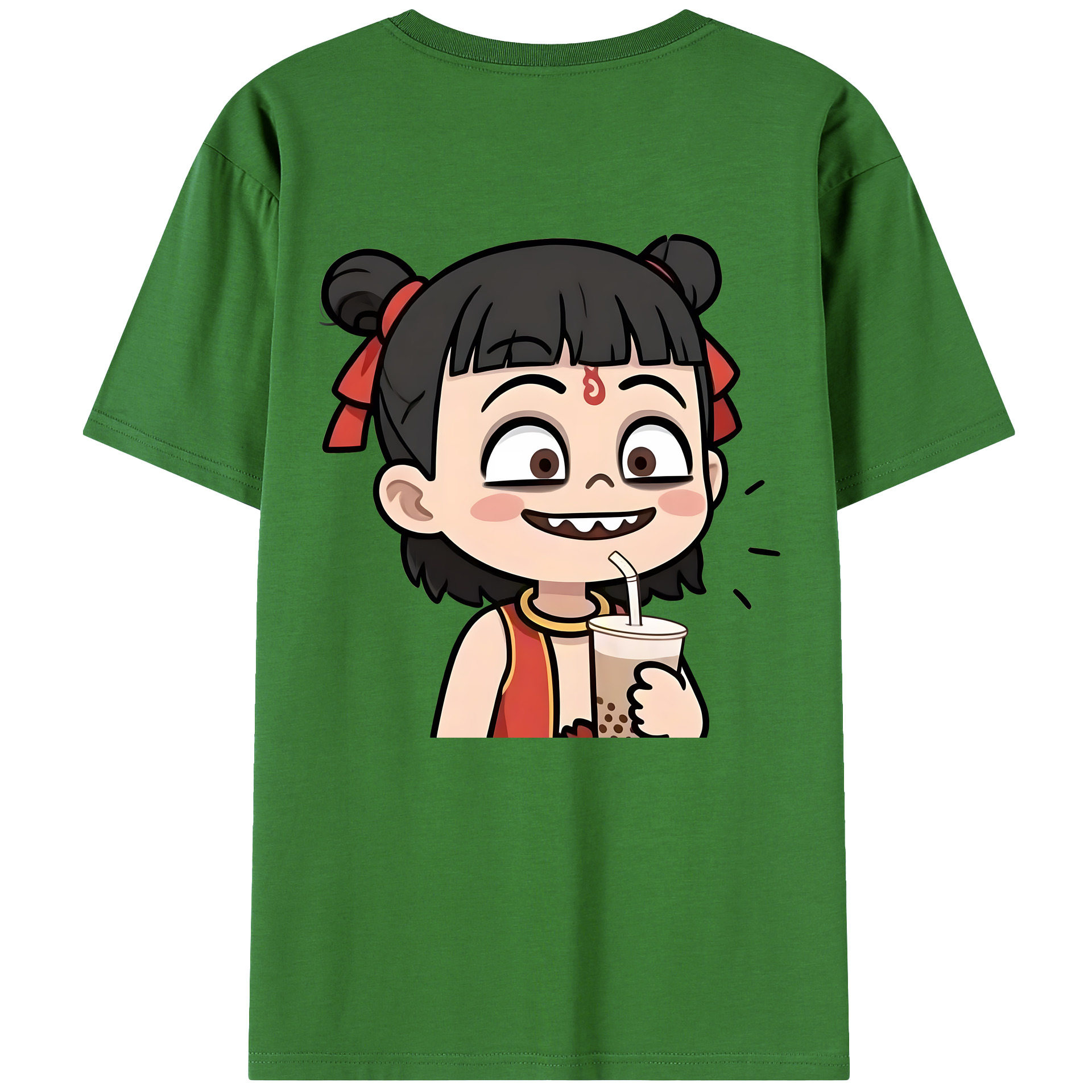 （画像用） Ne Zha 2 ナタ 魔童の大暴れ レディース半袖Tシャツ(バックプリント)